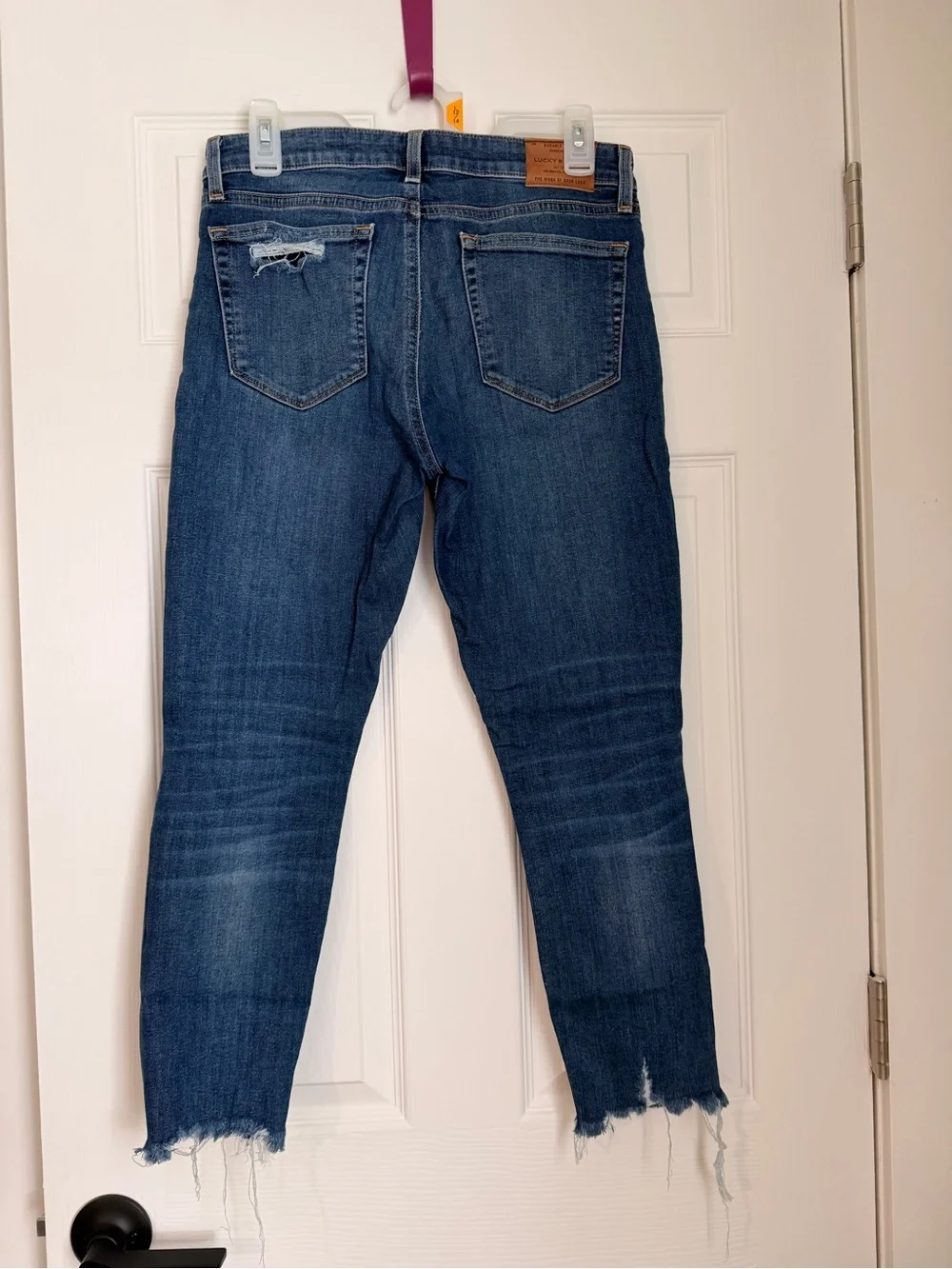 Lucky Brand Dark Blue Distressed Ankle Crop Jeans